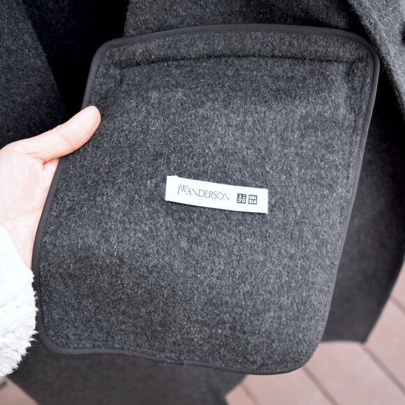 【SOLD】Dark Gray 40% Wool Coat - Uniqlo and JW Anderson Women Outwear - Picture 6 of 9